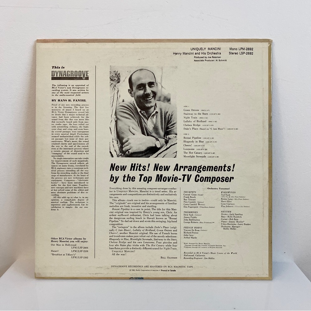 HENRY MANCINI : UNIQUELY MANCINI LP RCA LIVING STEREO LSP 2692 - Picture 2 of 4